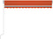 vidaXL - Luifel - handmatig - uittrekbaar - met - LED - 350x250 - cm - oranje - en - bruin
