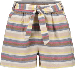 Like Flo F302-5640 - Meisjes Katoenen Slub Short - Met Riem - Multi Streep (maat 140)