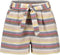 Like Flo F302-5640 - Meisjes Katoenen Slub Short - Met Riem - Multi Streep (maat 140)