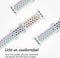imoshion Sport⁺ bandje - Geschikt voor Apple Watch 1, 2, 3, 4, 5, 6, 7, 8, 9, 10 (42 mm), SE - 38/40/41 mm - White Rainbow - S/M