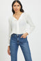 VILA VILUCY LS SHIRT - Doorknoop blouse - V-hals - M
