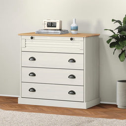 vidaXL - Ladekast - VIGO - 80x40x76 - cm - massief - grenenhout - wit