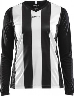 Craft Shirt - Lange mouwen - Elastisch materiaal - Gestreept Wit/Zwart Maat S