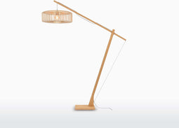 GOOD&MOJO Vloerlamp Bromo - Bamboe - 175x60x207cm - Scandinavisch,Bohemian - Staande lampen voor Woonkamer - Slaapkamer