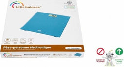Elektronische personenweegschaal - LITTLE BALANCE - max. 160 kg - blad van gehard glas - turquoise kleur