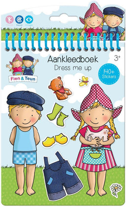 Fien en Teun - Aankleedboekje - 8 pagina’s modellen 8 inkleurpagina’s 8 stickervellen