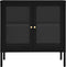 vidaXL - Dressoir - 70x35x70 - cm - staal - en - glas - zwart