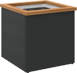 vidaXL - Plantenbak - 40x40x40 - cm - poly - rattan - zwart