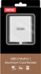 Unitek Y-9313 - USB 3.0 3-Port Geheugenkaartlezer - CF microSD SD - Zilver