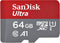 SanDisk Ultra - microSDXC 64GB - 140 MB/s overdrachtssnelheid (A1)