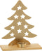 J-Line theelichthouder Kerstboom - aluminium/hout - goud - large