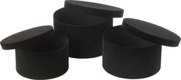 J-Line doos Rond Plat - fluweel/papier - zwart - 3 stuks