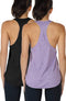 Dames Tanktop Sporttop Racerback Fitness Yoga Mouwloze Shirts, 2-Pack