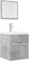 vidaXL - 2-delige - Badkamermeubelset - bewerkt - hout - betongrijs