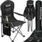 tectake® Campingstoel MTX - Opvouwbare klapstoel - Bekerhouder en zijvak - Zwart