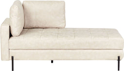 REBAIS - Chaise longue - Lichtbeige - Linkszijdig - Kunstleer