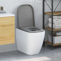 vidaXL - Toiletdeksel - met - Snelle - Montage - en - Soft - Close - in - Duroplast - Grijs