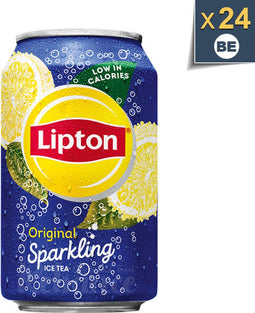 Lipton Ice Tea Sparkling frisdrank, bruisend, sleek blik van 33 cl, pak van 24 stuks