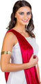 Dressforfun - Vrouwenkostuum Olympische godin Aphrodite - Lang kleed met sjerp en armband - Rood