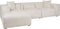 Hoekbank DOLVA Corduroy Off-white 3-zitter Rechterzijde