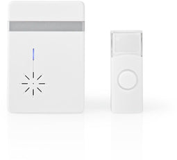 Nedis DOORB212WT - Draadloze Deurbelset - Ontvanger met batterijvoeding - Wit