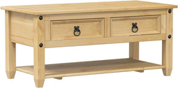 vidaXL - Salontafel - met - lades - Corona - 100x48x45 - cm - massief - grenenhout