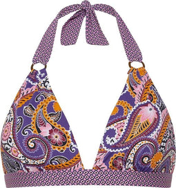 Cyell PRETTY PAISLEY - Bikinitop Halter Voorgevormd Dames - Maat 38D - Paars
