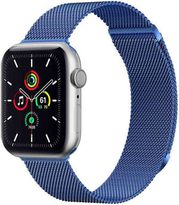 imoshion Milanees magnetisch bandje - Geschikt voor Apple Watch 1, 2, 3, 4, 5, 6, 7, 8, 9, 10 (42 mm), SE - 38/40/41 mm - Blauw - S