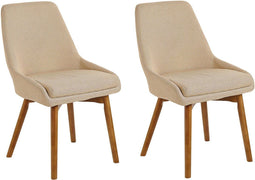 Set van 2 eetkamerstoelen MELFORT Zandbeige