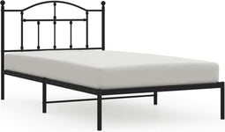 vidaXL - Bedframe - met - hoofdbord - metaal - zwart - 100x200 - cm