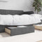 vidaXL - Opberglades - bed - 2 - st - bewerkt - hout - en - stof - donkergrijs