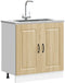 vidaXL - Spoelbakonderkast - Kalmar - 80x46x81,5cm - bewerkt - hout - sonoma - eiken