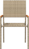 vidaXL - Stapelbare - Tuinstoelen - 2 - stuks - Beige - Poly - Riet