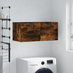 vidaXL - Wandkast - 100x36,5x35 - cm - bewerkt - hout - gerookt - eikenkleurig