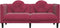 vidaXL - Bank - met - kussens - 2-zits - fluweel - wijnrood