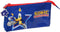 Pennenetui met 3 vakken Sonic Let's roll Marineblauw 22 x 12 x 3 cm