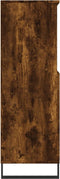vidaXL - Hoge - kast - 60x36x110 - cm - bewerkt - hout - gerookt - eikenkleurig