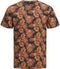 Jack & Jones JPRAARON TEE SS SH - T-shirt korte mouw - Oranje bloemenprint - Donkerblauw (2020)