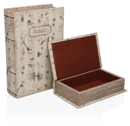 Versa Nature - Decoratieve dozen - Boek ontwerp - 7 x 27 x 18 cm (2 stuks)