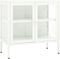 vidaXL - Dressoir - 70x35x70 - cm - staal - en - glas - wit
