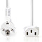 Nedis Stroomkabel - Type F (CEE 7/7) Male - IEC-320-C13 Gehoekt - 3.00 m - Wit