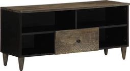 vidaXL - Tv-meubel - 100x33x46 - cm - massief - mangohout - zwart