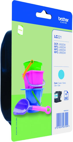 Brother LC-221CBP - Inktcartridge - Origineel - Cyaan