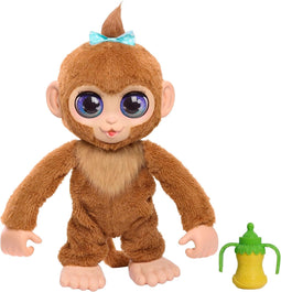 Pluche interactieve aap Peanut Furreal, pluche aap, 38 cm hoog met geluidsfuncties, speelgoed voor k