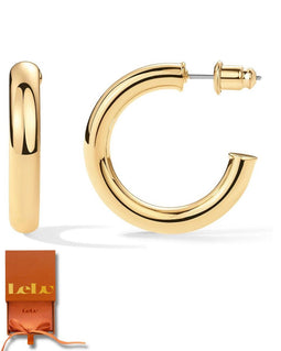 Lelu Oorringen - Ronde Oorhangers - Goud Verguld - 30mm - Met cadeauverpakking (1 paar)