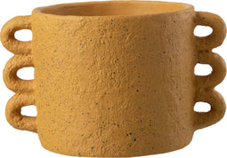 J-Line bloempot Zenia - keramiek - oker - large - Ø 23 cm