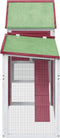 vidaXL - Konijnenhok - 185,5x60,5x109,5 - cm - massief - grenenhout - rood