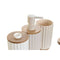 Badset DKD Home Decor Wit Beige Bamboe polyestyreen 16 x 9 x 18 cm 3 Onderdelen (2 Stuks)