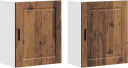 vidaXL - Keukenwandkasten - 2 - st - Porto - bewerkt - hout - oud - houtkleurig