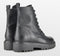PS Poelman Leta - Dames Leren Enkellaarzen met Veters en Rits - Chunky Plateauzool 4,5 cm - Zwart Tumble